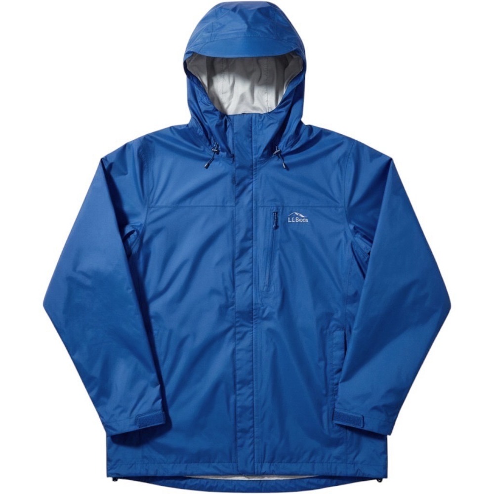 LL Bean Mens‎ Trail Model Rain Jacket Tek 2.5 Waterproof Blue Hooded  - XXL NWOT
